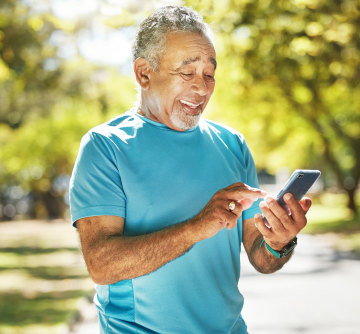 older man with cell phone
